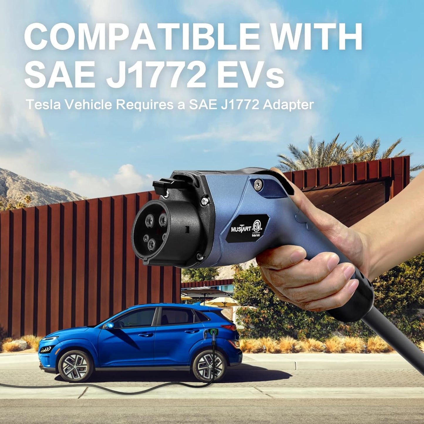 Level 2 Portable EV Charger (240 Volt, 25Ft Cable, 25 Amp), Electric Vehicle Charger Plug-In EV Charging Station with NEMA 10-30P