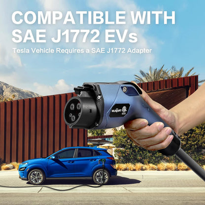 Level 2 Portable EV Charger (240 Volt, 25Ft Cable, 25 Amp), Electric Vehicle Charger Plug-In EV Charging Station with NEMA 10-30P