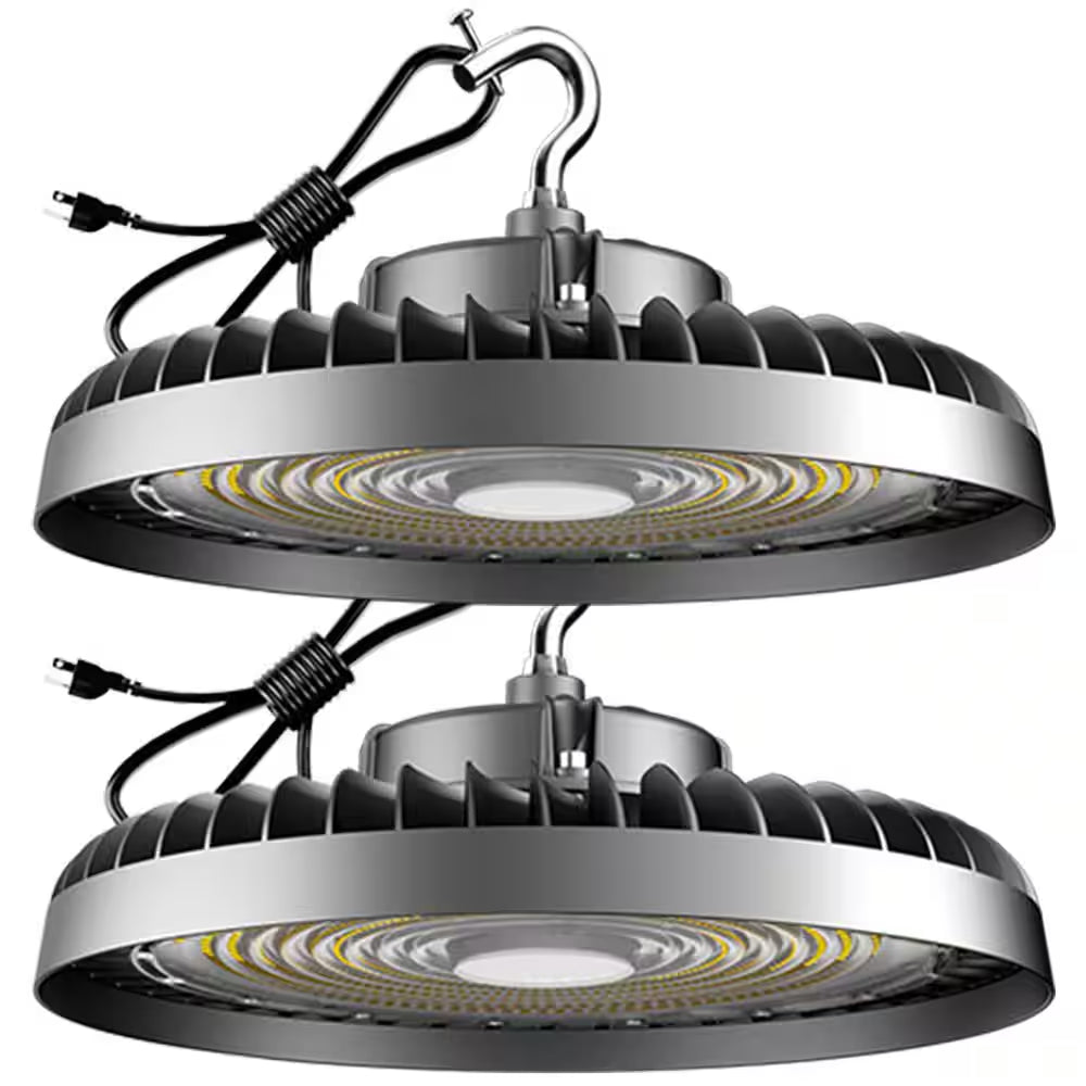 500-Watt LED High Bay Light 75000LM High Bay LED Shop Lights AC100-277V Commercial Bay Lighting for Warehouse (2-Pack)