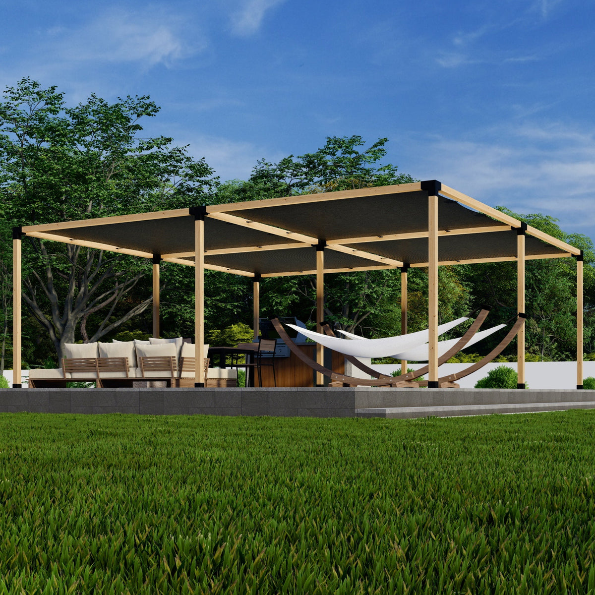 DIY Pergola Kit for a Freestanding Pergola With Canopies - Any Size Up to 24' x 24'