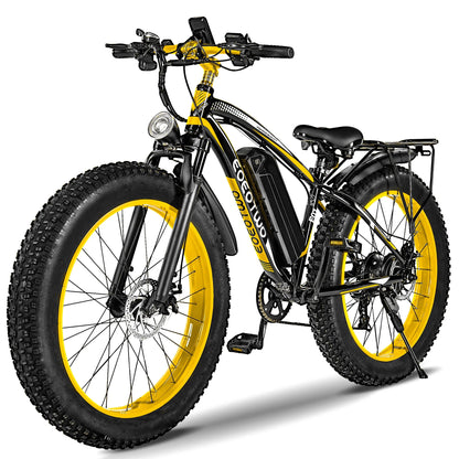 1500W Electric Bike 48V 15Ah Battery 26" 4.0 Fat Tire Ebike 34MPH High Speed Mountain Bicycle Off-Road Snow Bike for Adults