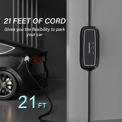 21Ft 110-Volt Portable EV Charger Level 1 Electric Vehicle Charging Cable NEMA 5-15P Compatible SAE J1772