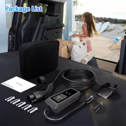 24.99FT 110-Volt 240-Volt Level 1 2 EV Charger Adjustable Current NEMA Plugs J1772 Compatible Home Travel