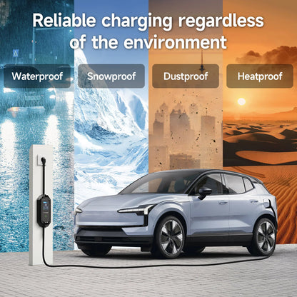 7KW 32A 1Phase Portable EV Charger Type2 Electric Car Charger Type1/Gbt EVSE Fast Charging Cable Wifi APP Bluetooth Control