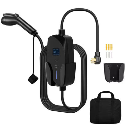 Level 2 EV Charger 32 Amp Adjustable Current 240V Electric Vehicle Charger with 25 Ft. Charging Cable NEMA 14-50P Plug