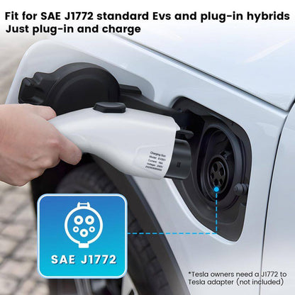 20Ft 110-240 Volt Portable Electric Car Charger Level 1 and 2 J1772 EV Charger with NEMA Plugs ETL Certified