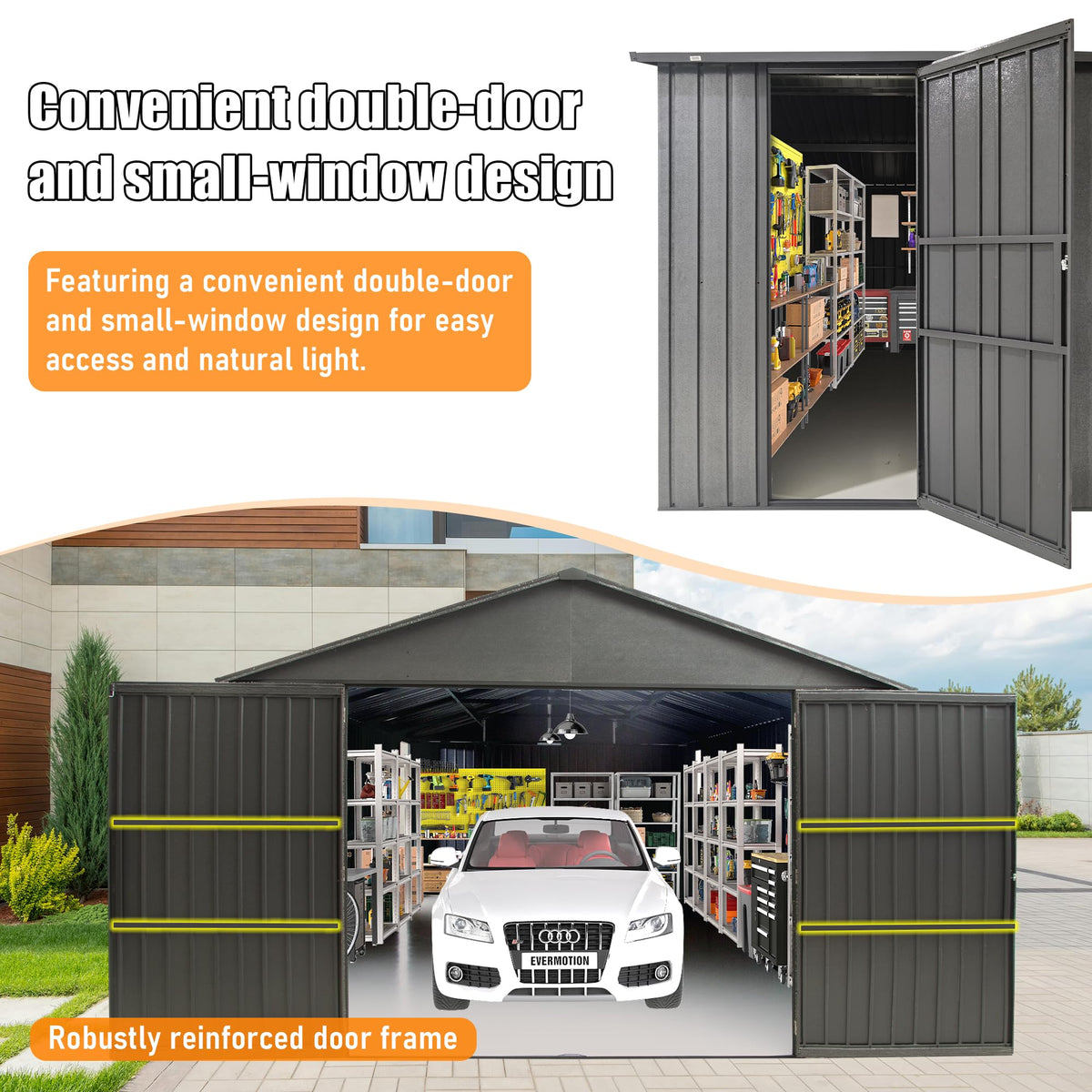 12x20ft Outdoor Metal Garage Shed