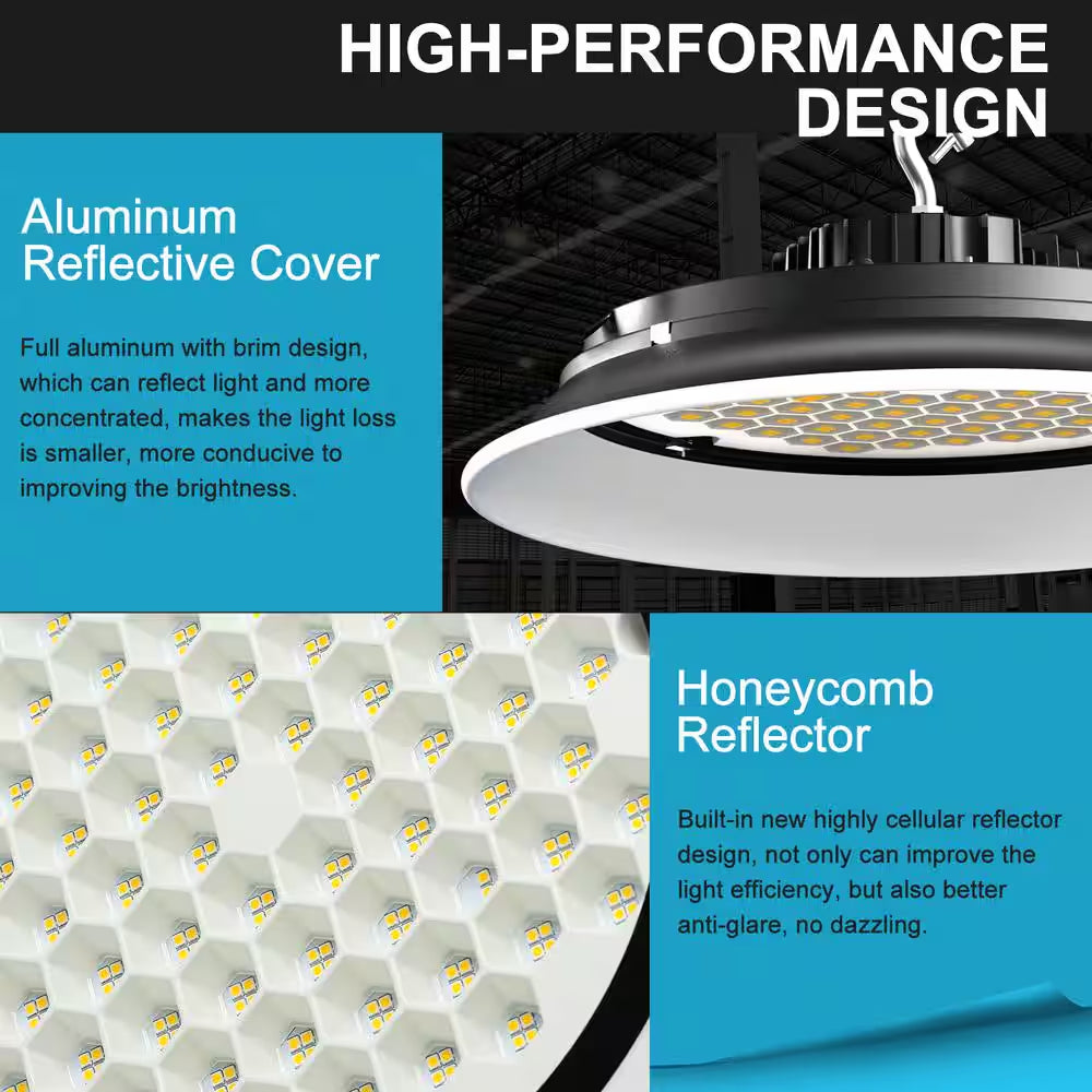 6Pack of 215W LED High Bay Light 32250LM High Bay LED Shop Lights AC100-277V Commercial Bay Lighting for Warehouse