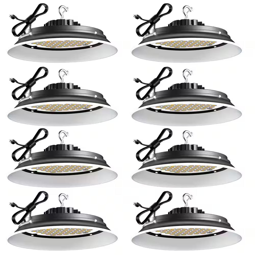 8Pack of 215W LED High Bay Light 32250LM High Bay LED Shop Lights AC100-277V Commercial Bay Lighting for Warehouse