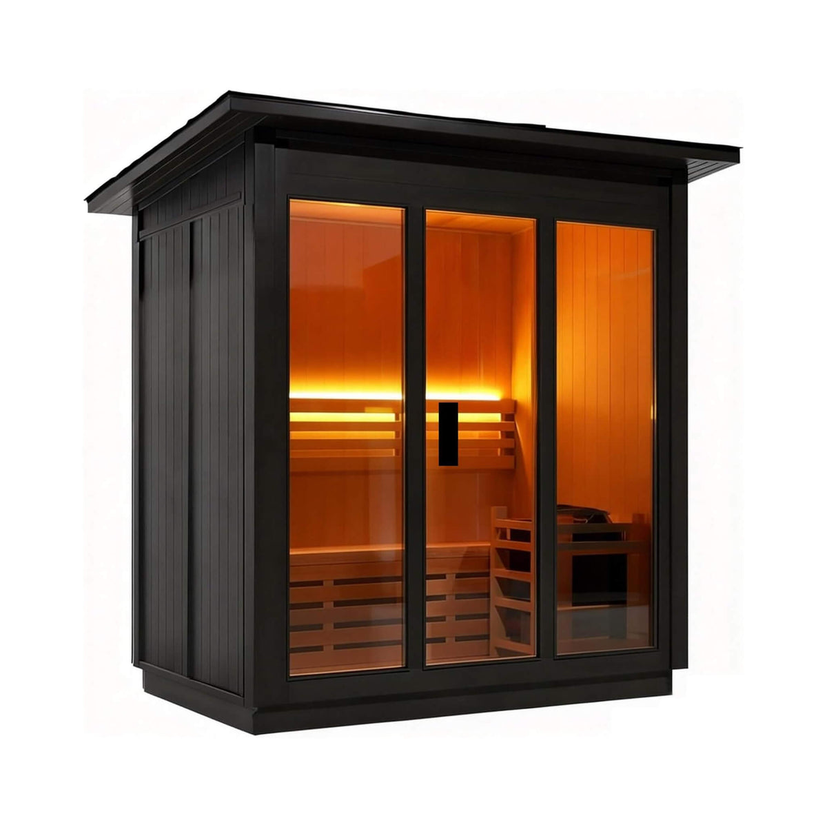 Custom 8-Person Luxury Spruce Outdoor Steam Sauna With Heater And Stones [Made-To-Order] (SAK51642)
