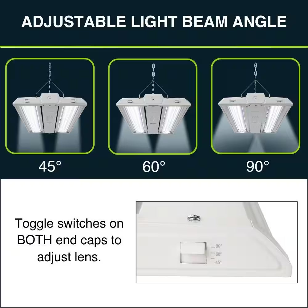 28 In. 1000-Watt Equivalent Linear White LED High Bay Light, Adjustable Beam, Selectable Lumens, 5000K Daylight Dimmable