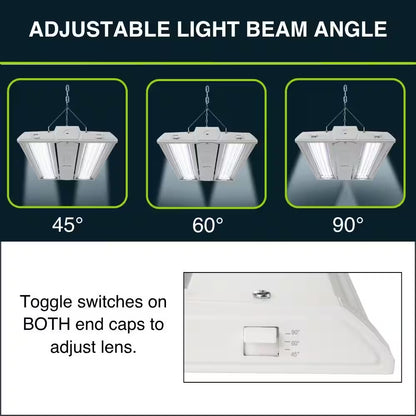 28 In. 1000-Watt Equivalent Linear White LED High Bay Light, Adjustable Beam, Selectable Lumens, 5000K Daylight Dimmable