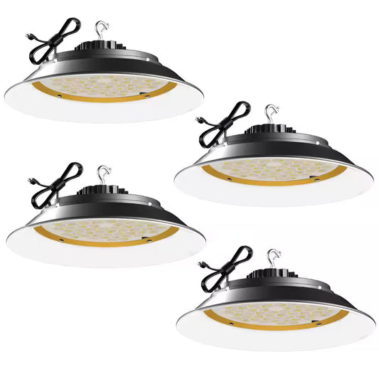 4Pack of 300W LED High Bay Light 45000LM High Bay LED Shop Lights AC100-277V UFO Commercial Bay Lighting for Warehouse