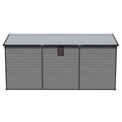 8x14 FT Plastic Outdoor Storage Shed - Lockable Resin Tool Shed with 2 Window & 3 Air vents
