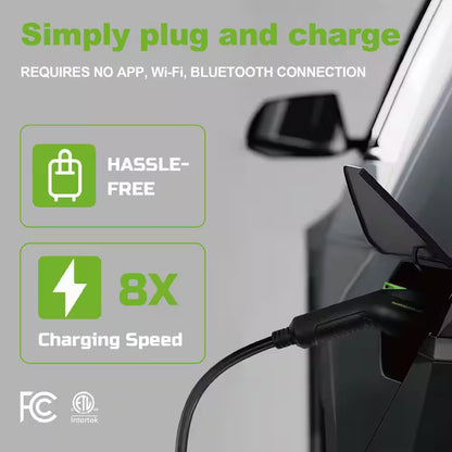 28FT 240-Volt Electric Vehicle Portable Charger Level 1 and Level 2 Adjustable Amperage NEMA 14-50P Plug