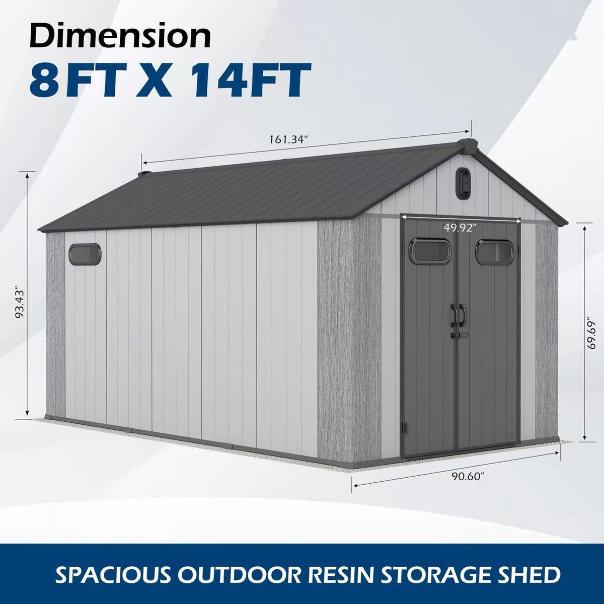 8x14 Ft Resin Outdoor Storage Shed