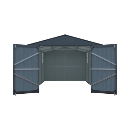 Alora Extra-Large Outdoor Galvanized Steel Outdoor Storage Shed With Skylight Roof (SAK42671)