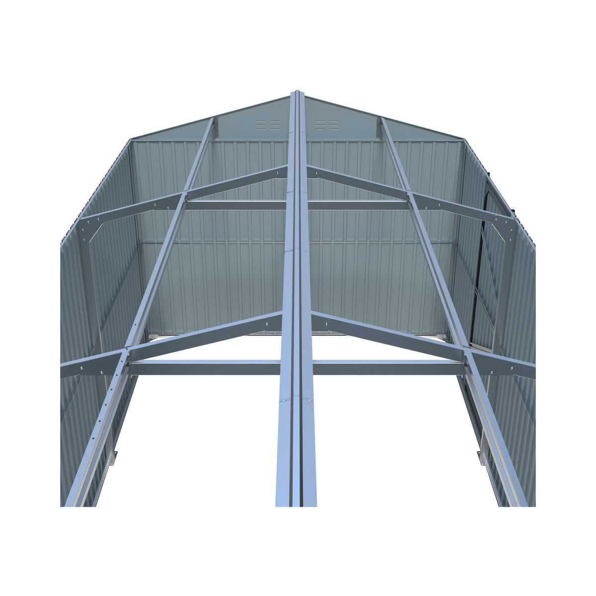 Alora Extra-Large Outdoor Galvanized Steel Outdoor Storage Shed With Skylight Roof (SAK42671)