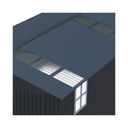 Alora Extra-Large Outdoor Galvanized Steel Outdoor Storage Shed With Skylight Roof (SAK42671)