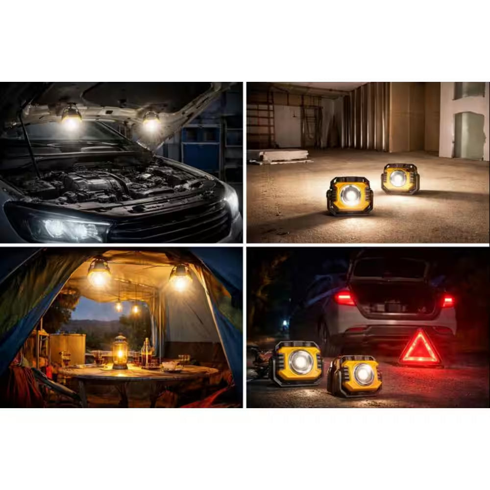 5-Volt 2400 Lumen LED Magnetic Rechargeable Work Light (2-Pack)