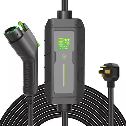 28FT 240-Volt Electric Vehicle Portable Charger Level 1 and Level 2 Adjustable Amperage NEMA 14-50P Plug