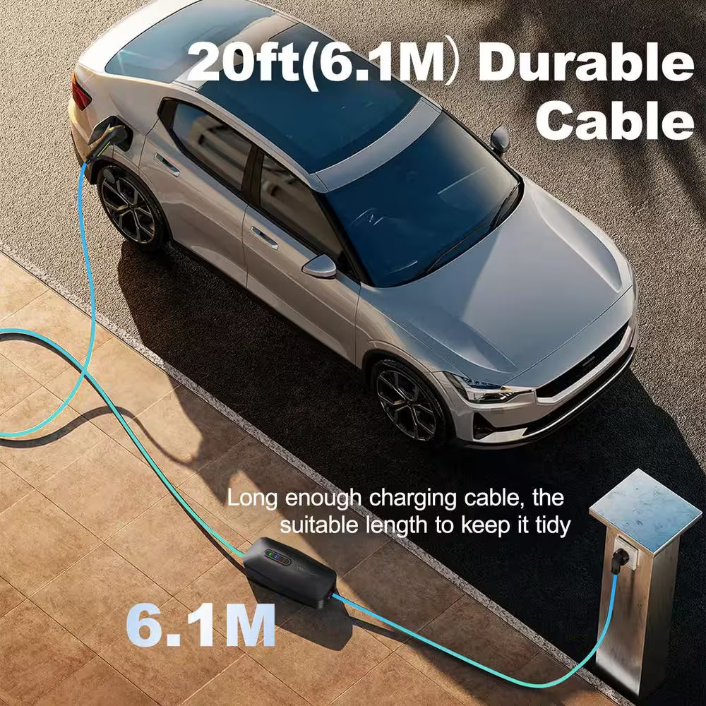20Ft 110-240 Volt Level 1 2 Electric Vehicle Portable Charger 16Amp 3.5KW Home EV Car Charging Station Adapter