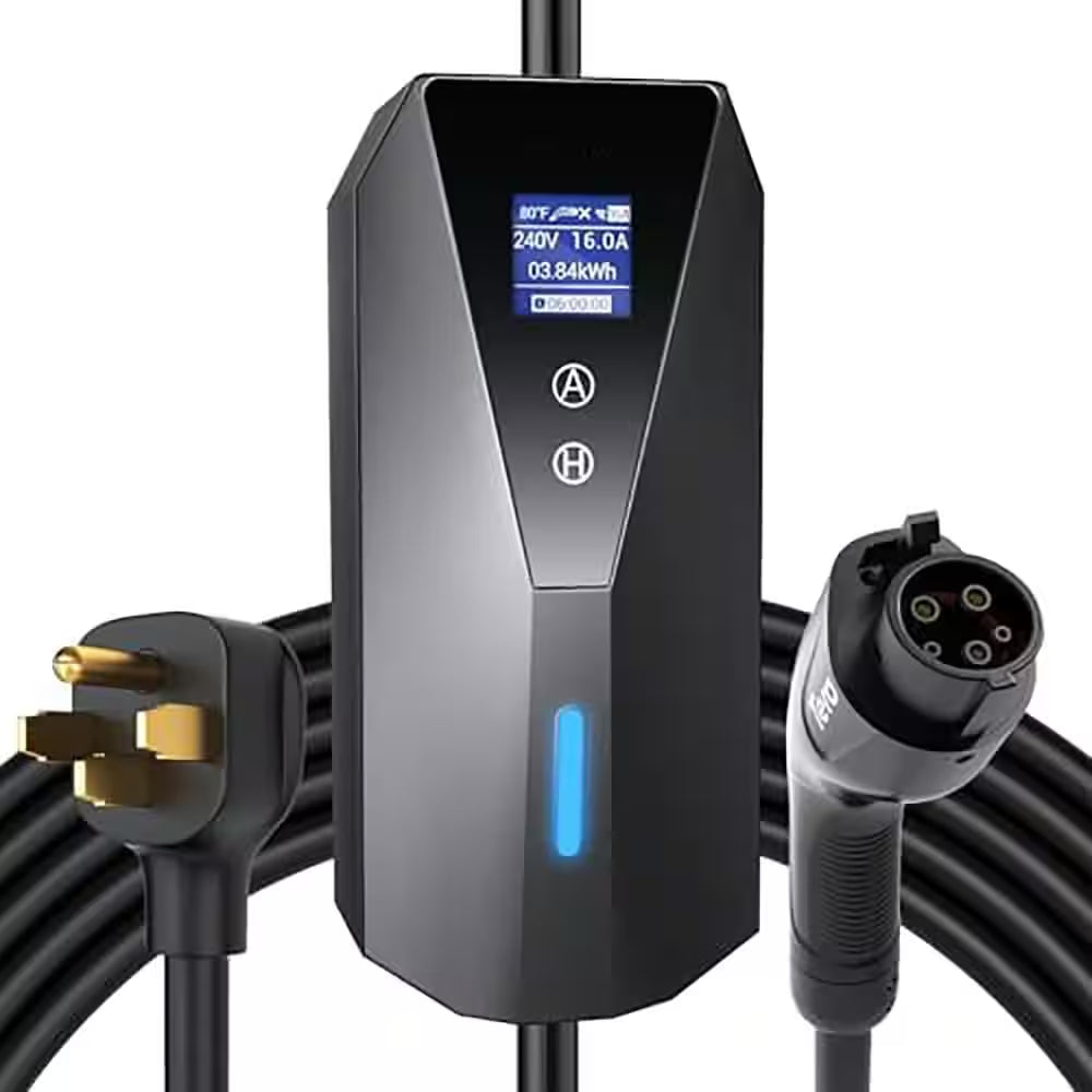 23Ft 240-Volt Electric Vehicle Charger Portable Level 1 2 J1772 NEMA 14-50 Plug with 5-15 Adapter Cord