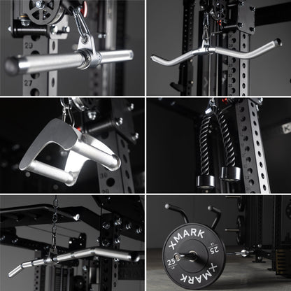 Commercial Power Rack Cable Machine, 440 lbs Total Stack Weight