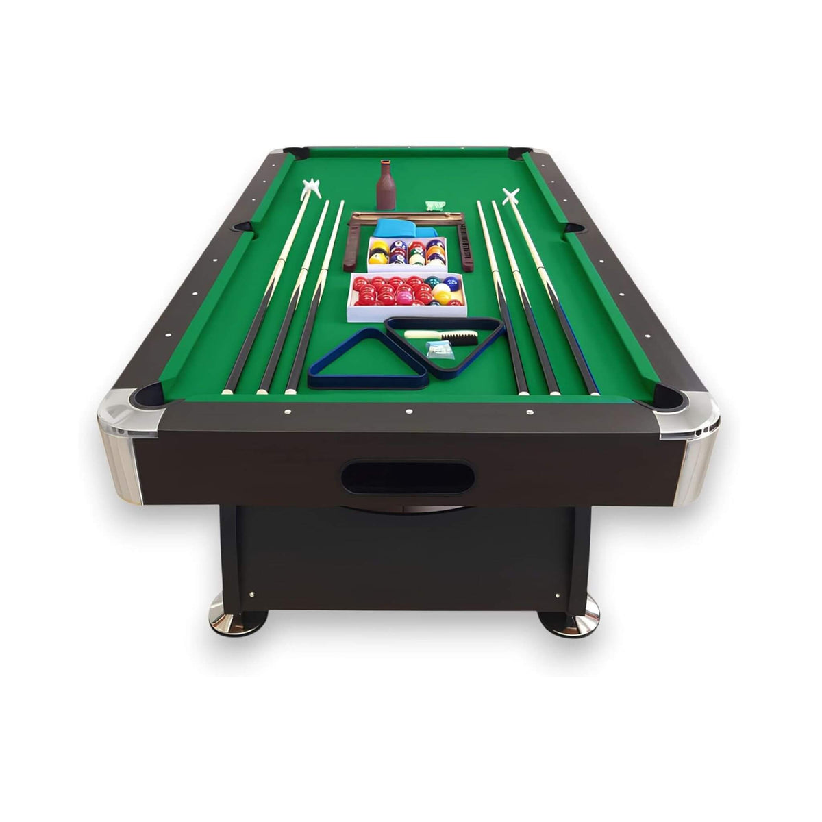 8FT Modern Green Felt Billiard Pool Table With Automatic Ball Return And Accessories Kit (SAK24870)