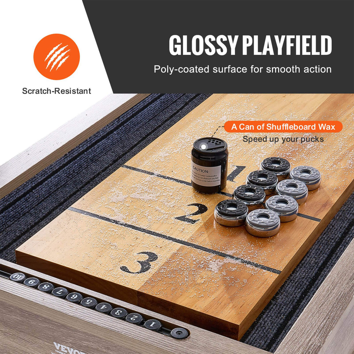 Premium 2-In-1 Shuffleboard Game Table Set With Bowling Combo (SAK81698)