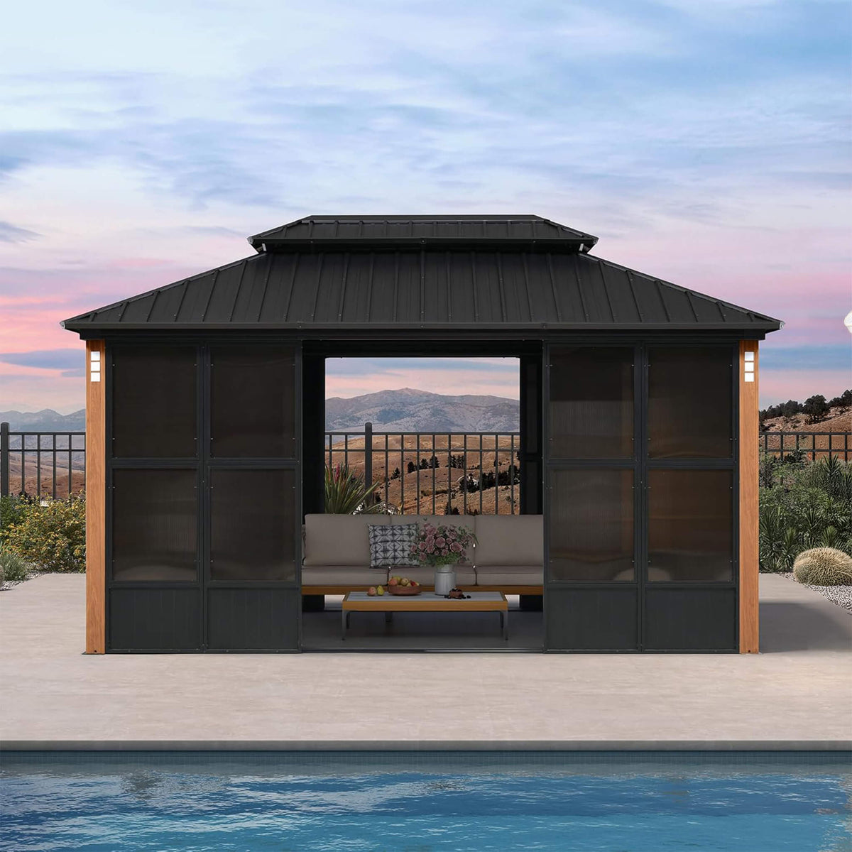 Alora Prestige Premium Hardtop Double Top Outdoor Patio Solarium Sunroom (SAK43078)
