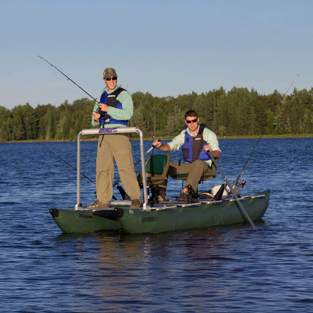 Sea Eagle 375FC FoldCat 2-Persons Inflatable Fishing Lightweight Pontoon Boat [375FCK] (SAK34652)